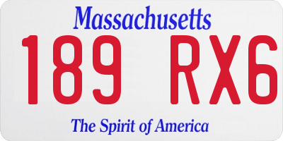 MA license plate 189RX6