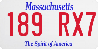 MA license plate 189RX7