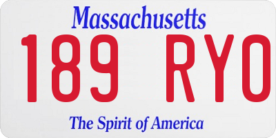 MA license plate 189RY0