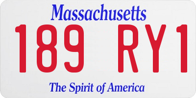 MA license plate 189RY1