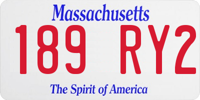 MA license plate 189RY2