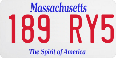 MA license plate 189RY5
