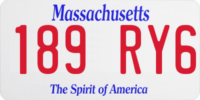MA license plate 189RY6
