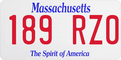MA license plate 189RZ0