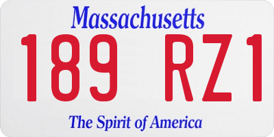 MA license plate 189RZ1