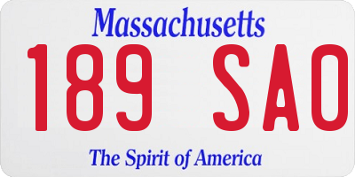 MA license plate 189SA0