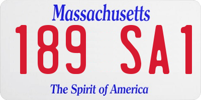 MA license plate 189SA1