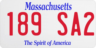MA license plate 189SA2