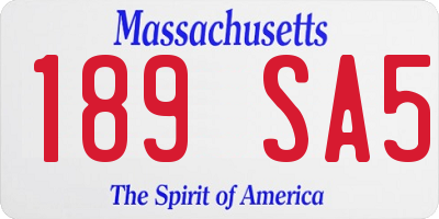 MA license plate 189SA5