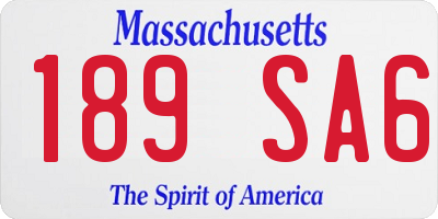MA license plate 189SA6