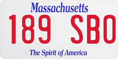 MA license plate 189SB0