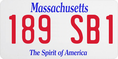 MA license plate 189SB1