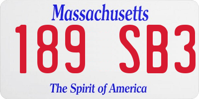 MA license plate 189SB3