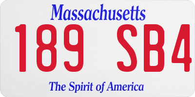 MA license plate 189SB4