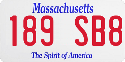 MA license plate 189SB8