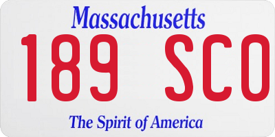 MA license plate 189SC0