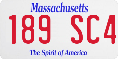 MA license plate 189SC4