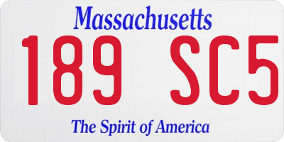 MA license plate 189SC5