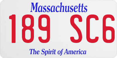 MA license plate 189SC6