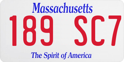 MA license plate 189SC7