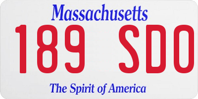 MA license plate 189SD0