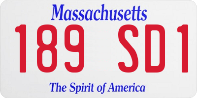MA license plate 189SD1