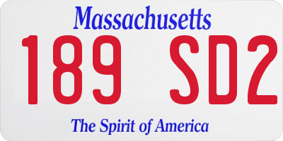 MA license plate 189SD2