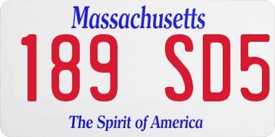 MA license plate 189SD5