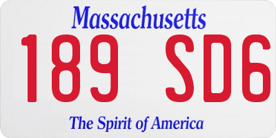 MA license plate 189SD6