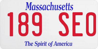 MA license plate 189SE0