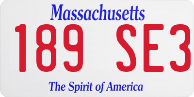 MA license plate 189SE3