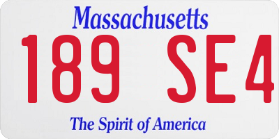 MA license plate 189SE4