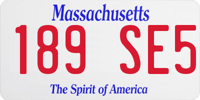 MA license plate 189SE5