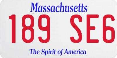 MA license plate 189SE6