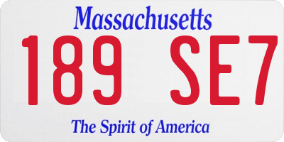 MA license plate 189SE7