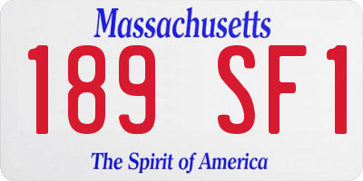 MA license plate 189SF1