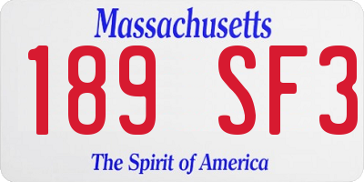 MA license plate 189SF3
