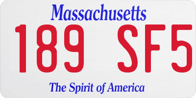 MA license plate 189SF5