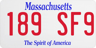 MA license plate 189SF9
