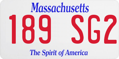 MA license plate 189SG2