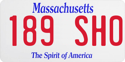 MA license plate 189SH0