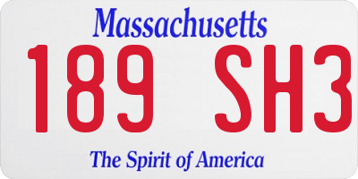 MA license plate 189SH3