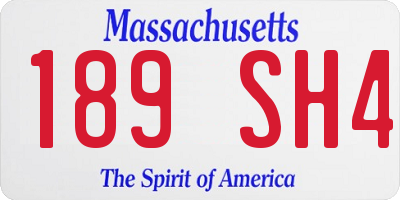MA license plate 189SH4