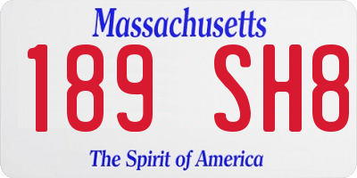 MA license plate 189SH8