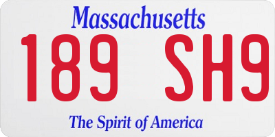 MA license plate 189SH9
