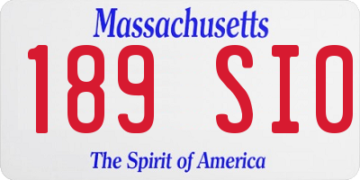 MA license plate 189SI0