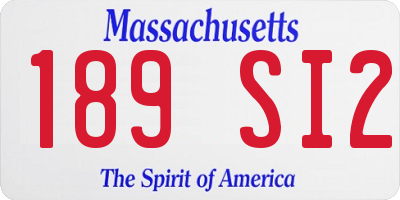 MA license plate 189SI2