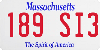 MA license plate 189SI3