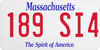 MA license plate 189SI4
