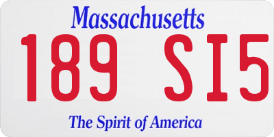 MA license plate 189SI5